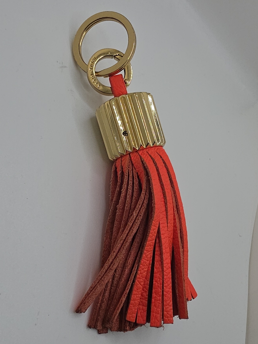 India Hicks Leather Agra Tassel Key Ring Bag Charm Key Fob